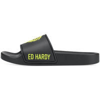 Schuhe Damen Pantoletten Ed Hardy - Sexy beast sliders black-fluo yellow Schwarz