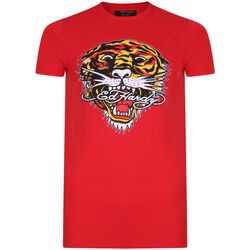 Kleidung Herren T-Shirts Ed Hardy - Tiger mouth graphic t-shirt red Rot