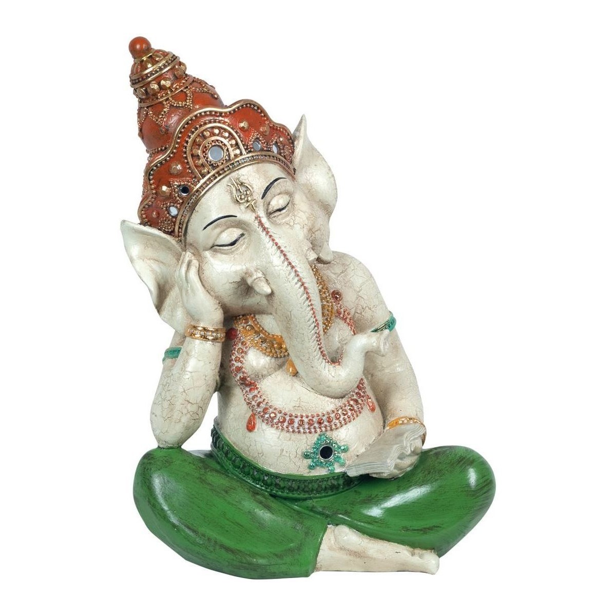 Home Statuetten und Figuren Signes Grimalt Schlafende Ganesha-Figur Grün