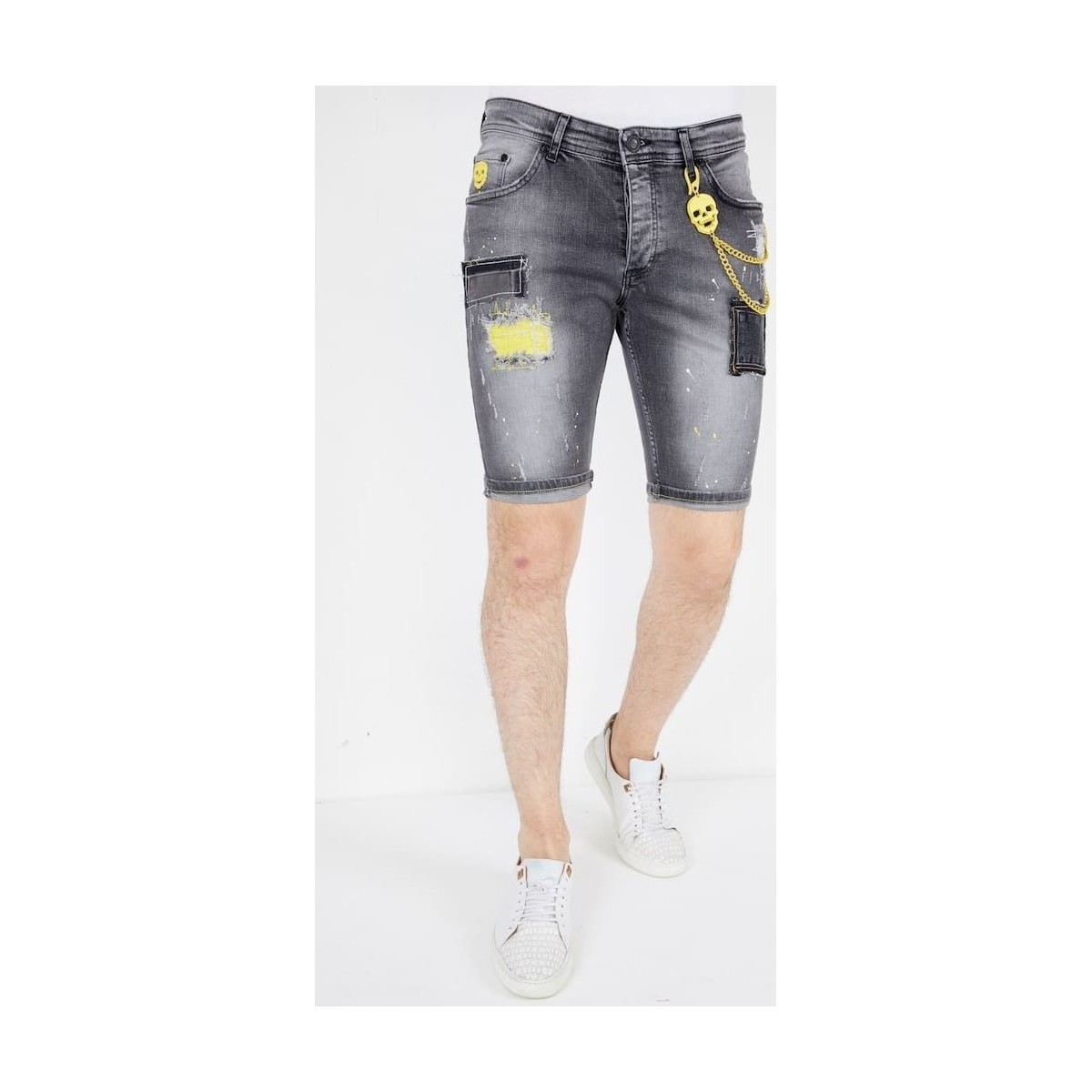 Kleidung Herren 3/4 Hosen & 7/8 Hosen Local Fanatic Kurze Jeans Shorts Grau