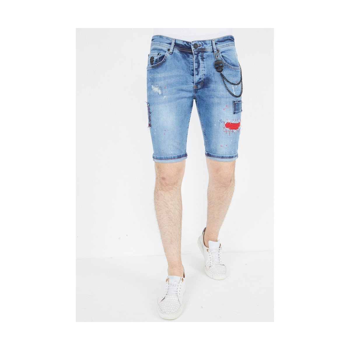 Kleidung Herren 3/4 Hosen & 7/8 Hosen Local Fanatic Kurze Jeans Shorts Blau
