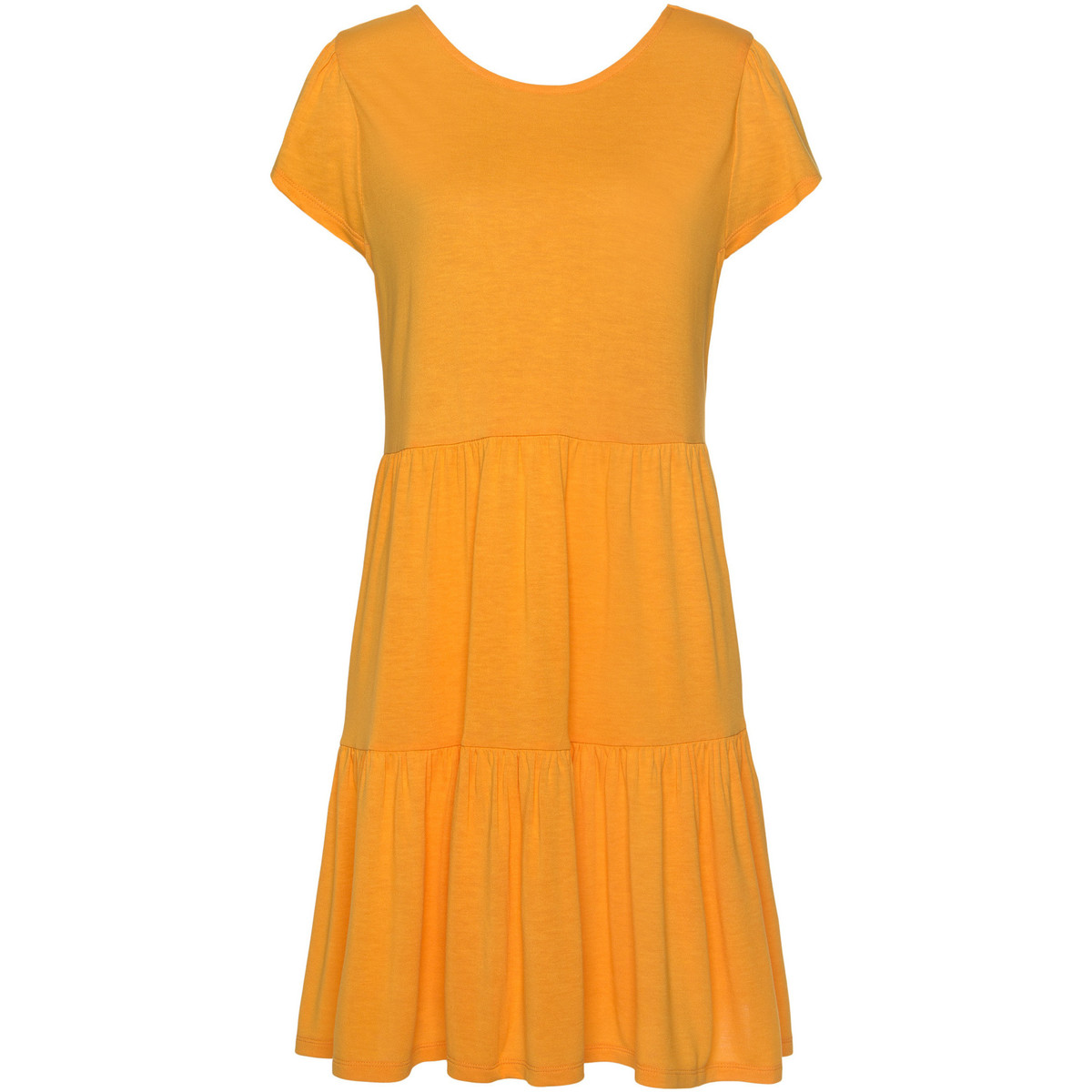 Kleidung Damen Kleider Lascana Ranunkel Kurzarm-Sommerkleid Gelb