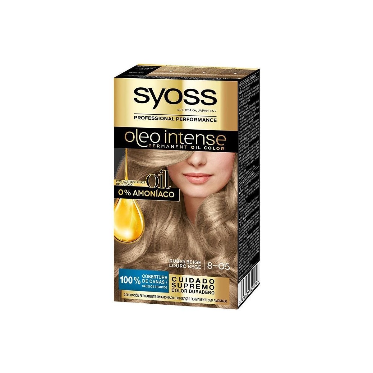 Beauty Damen Haarfärbung Syoss Oleo Intense Ammoniakfreie Haarfarbe Nr. 8,05 – Beigeblond, 5 S 