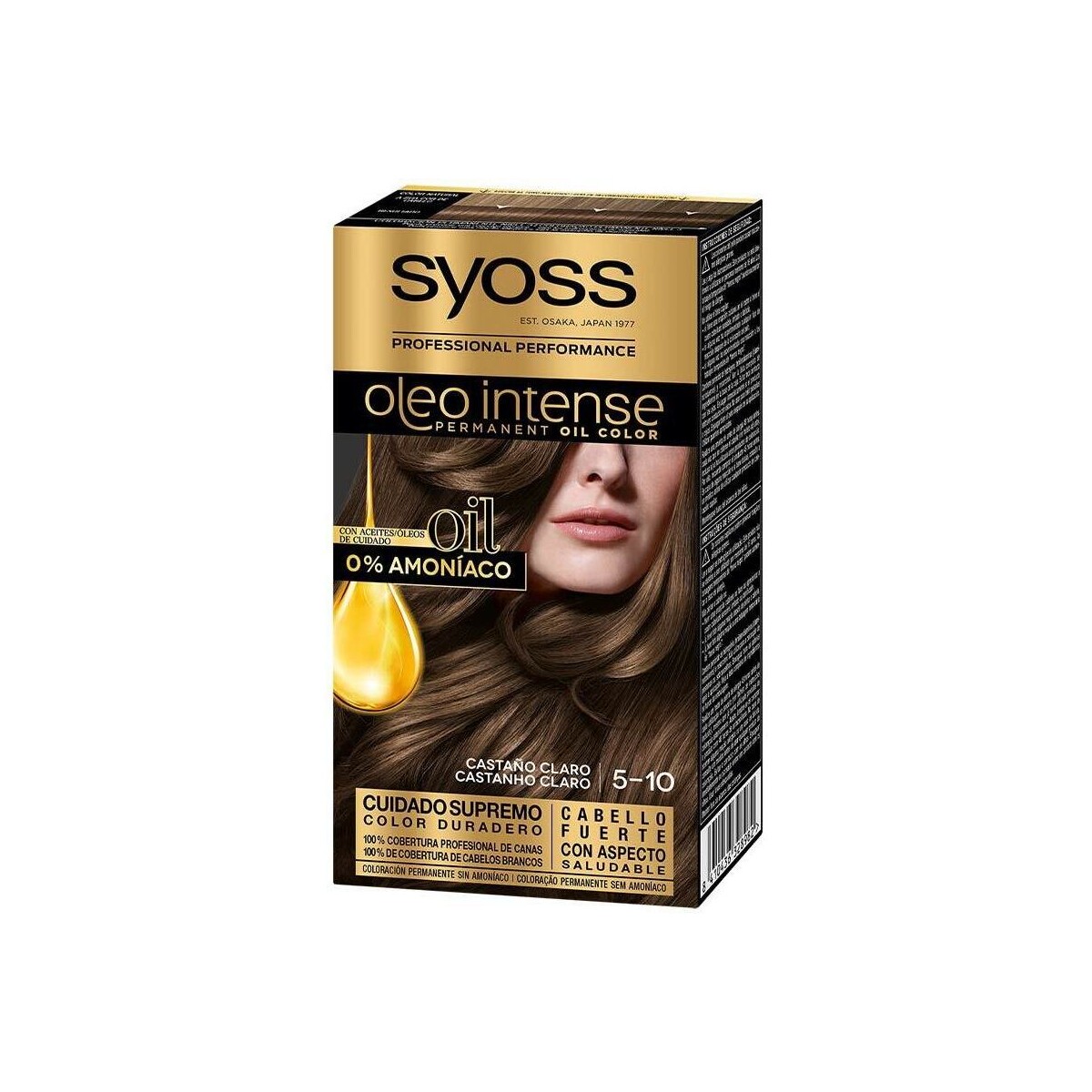 Beauty Damen Haarfärbung Syoss Oleo Intense Ammoniakfreie Haarfarbe 5.10-hellbraun 5 Stk 