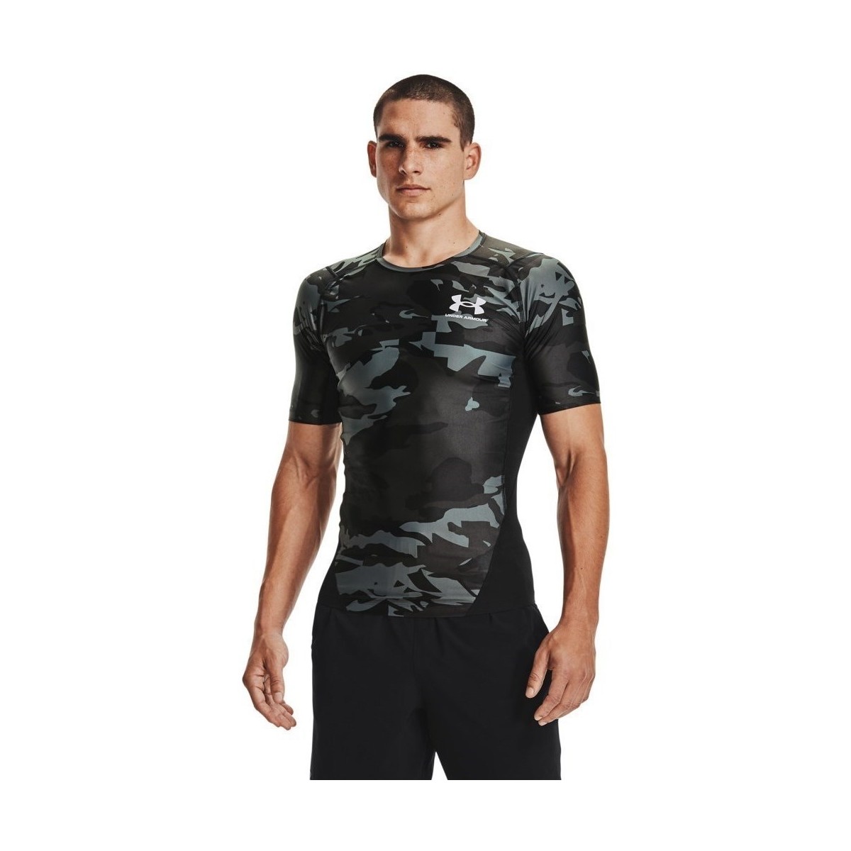 Kleidung Herren T-Shirts Under Armour HG Isochill Comp Print Grau