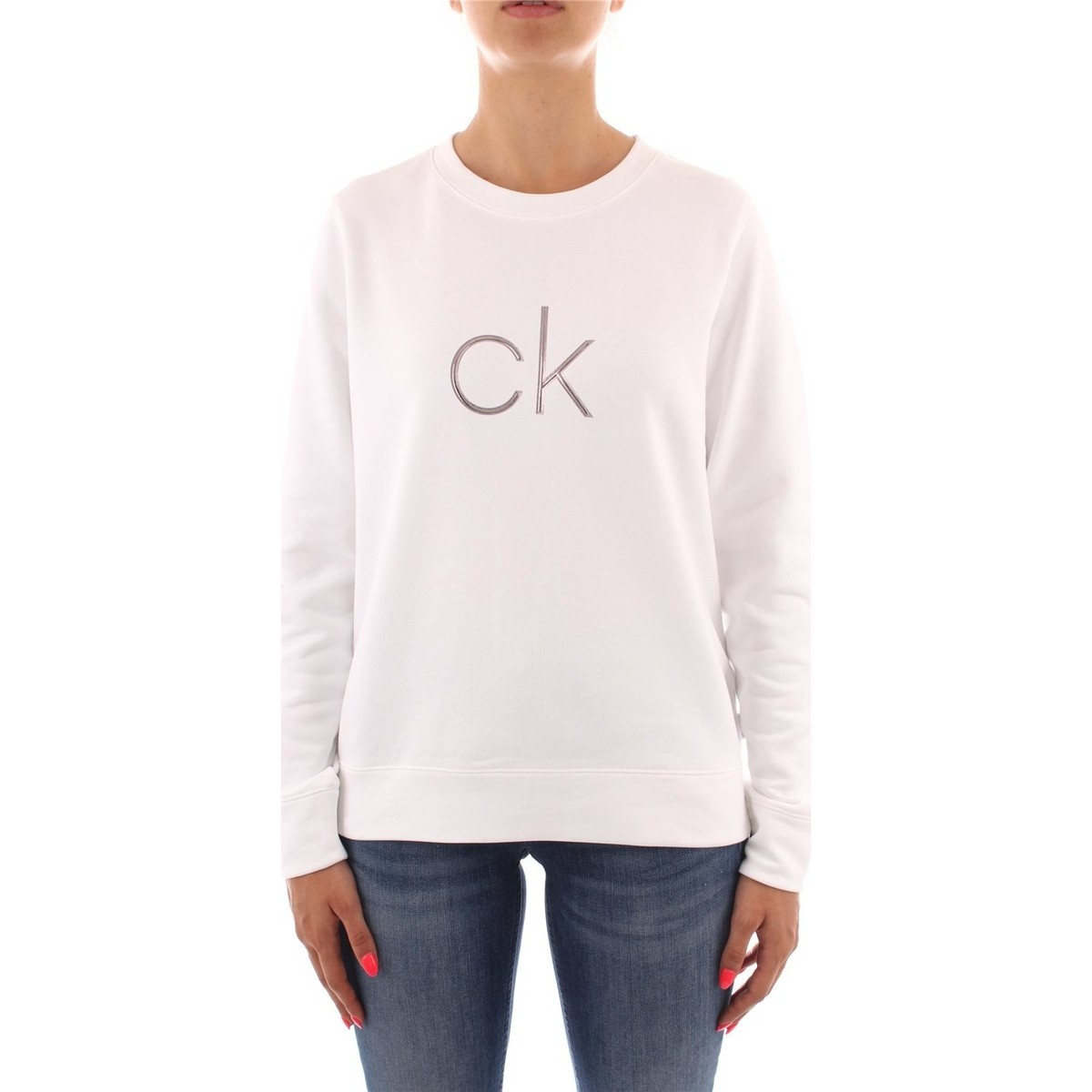 Kleidung Damen Sweatshirts Calvin Klein Jeans K20K203000 Weiss