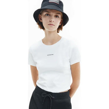 Kleidung Damen T-Shirts Calvin Klein Jeans Mini logo Weiss