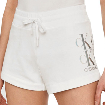 Kleidung Damen Shorts / Bermudas Calvin Klein Jeans Logo knit Weiss