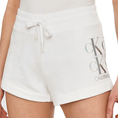 Kleidung Damen Shorts / Bermudas Calvin Klein Jeans Logo knit Weiss