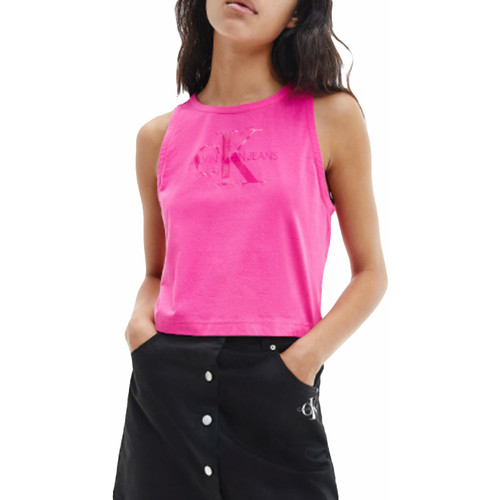 Kleidung Damen Tops Calvin Klein Jeans Logo brillant Rosa