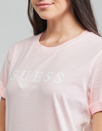 Guess ES SS GUESS 1981 ROLL CUFF TEE Rosa