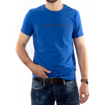 Kleidung Herren T-Shirts Emporio Armani Classic face logo Blau
