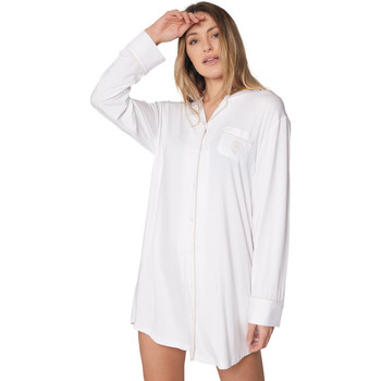 Kleidung Damen Pyjamas/ Nachthemden Admas Langärmeliges Nachthemd Night Soft Weiss