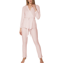 Kleidung Damen Pyjamas/ Nachthemden Admas Schlafanzug Indoor-Outfit Hose Oberteil Zweireiher Elegant Zartrosa