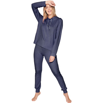 Kleidung Damen Pyjamas/ Nachthemden Admas Pyjama Loungewear Jogginghose Hoodie Make It Happen Blau