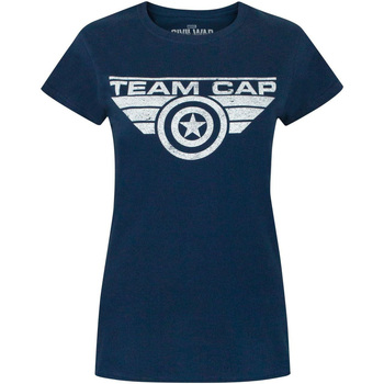 Kleidung Damen T-Shirts Captain America  Blau