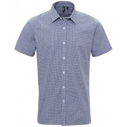 Kleidung Herren Kurzärmelige Hemden Premier PR221 Marineblau/Weiß