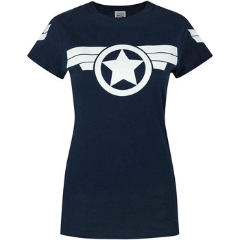Kleidung Damen Langarmshirts Captain America  Blau