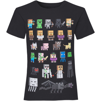 Kleidung Mädchen T-Shirts Minecraft  Schwarz