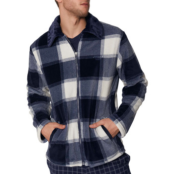 Kleidung Herren Pyjamas/ Nachthemden Admas Innenjacke Jacquard Antonio Miro Blau
