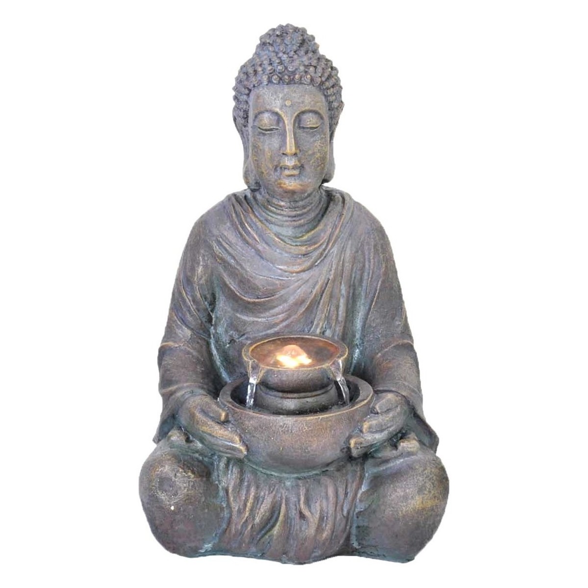 Home Statuetten und Figuren Signes Grimalt Füllfederbügel Buddha Led. Grau