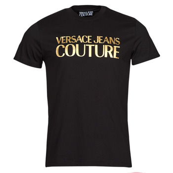 Kleidung Herren T-Shirts Versace Jeans Couture 72GAHT01 Schwarz / Gold
