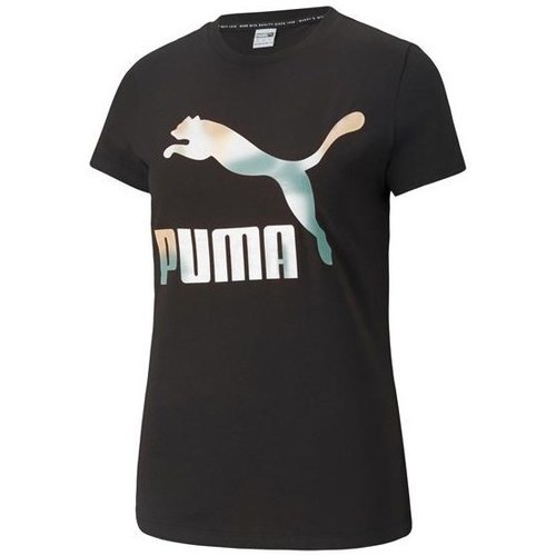Kleidung Damen T-Shirts Puma Classics Logo Tee Schwarz