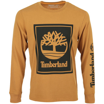 Kleidung Herren T-Shirts Timberland Stack Logo Tee LS Braun