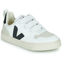 Schuhe Kinder Sneaker Low Veja Small V-10 Velcro Weiss / Schwarz