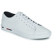 Schuhe Herren Sneaker Low Tommy Hilfiger Corporate Logo Leather Vulc Weiss