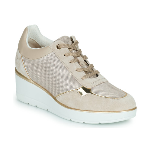 Schuhe Damen Sneaker Low Geox D ILDE Beige / Gold