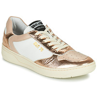 Schuhe Damen Sneaker Low Meline IG-142 Weiss / Rose / Gold