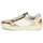 Schuhe Damen Sneaker Low Meline IG-142 Weiss / Rosa / Gold