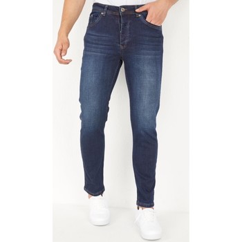 Kleidung Herren Slim Fit Jeans True Rise Regular Stretch Jeans Blau
