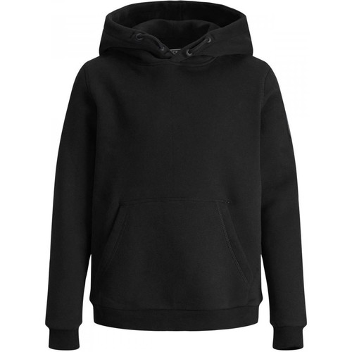 Kleidung Jungen Sweatshirts Jack & Jones 12195178 SWEAT HOOD-BLACK BRUSHED Schwarz