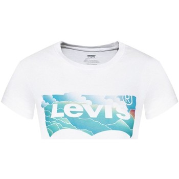 Kleidung Damen T-Shirts & Poloshirts Levi's A0458 0004 GRAPHIC JORDIE-BW FILL CLOUDS Weiss