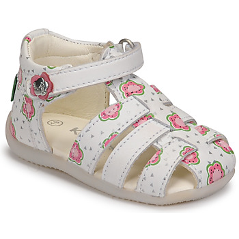 Schuhe Mädchen Sandalen / Sandaletten Kickers BIGFLO-2 Weiss / Rose