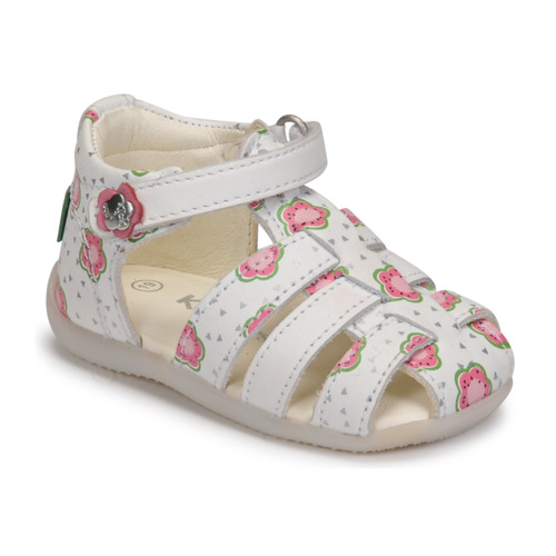 Schuhe Mädchen Sandalen / Sandaletten Kickers BIGFLO-2 Weiss / Rosa