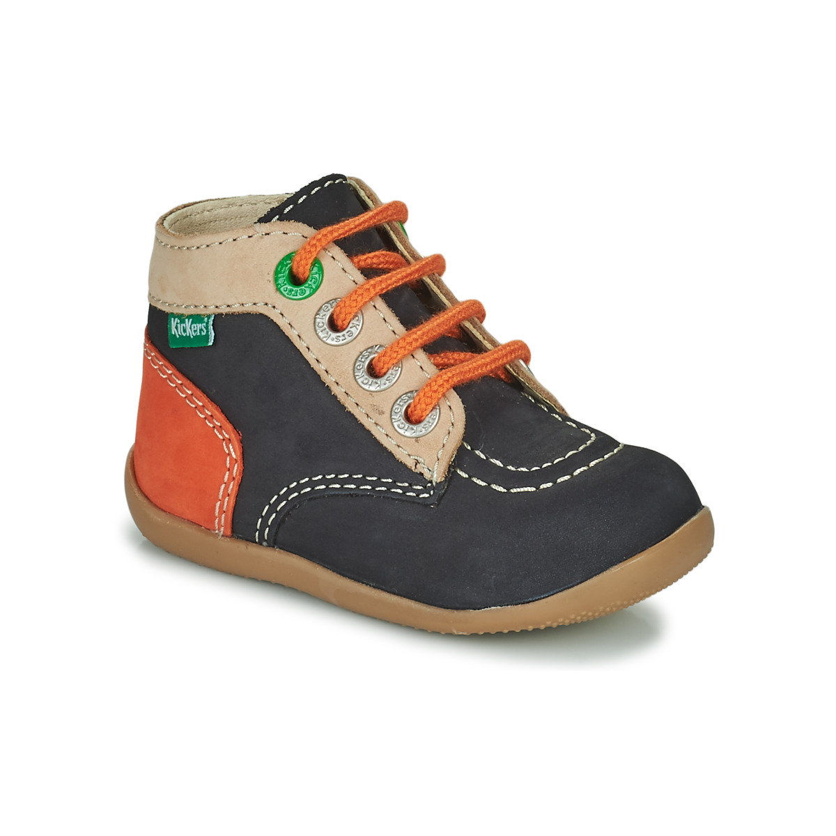 Schuhe Mädchen Boots Kickers BONZIP-2 Marine / Beige / Orange