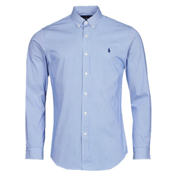 Kleidung Herren Langärmelige Hemden Polo Ralph Lauren ZSC11B Blau / Weiss / Hairline / Strip
