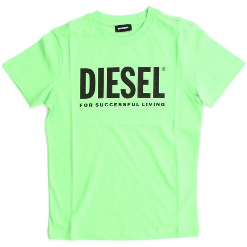 Kleidung Kinder T-Shirts & Poloshirts Diesel 00J4P6 00YI9 TJUSTLOGO-K506 Grün