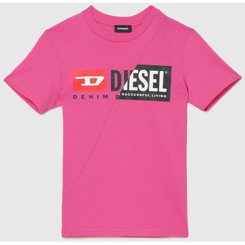 Kleidung Kinder T-Shirts & Poloshirts Diesel 00J4YH 00YI9 T-DIEGO-K302 FUCSIA Violett
