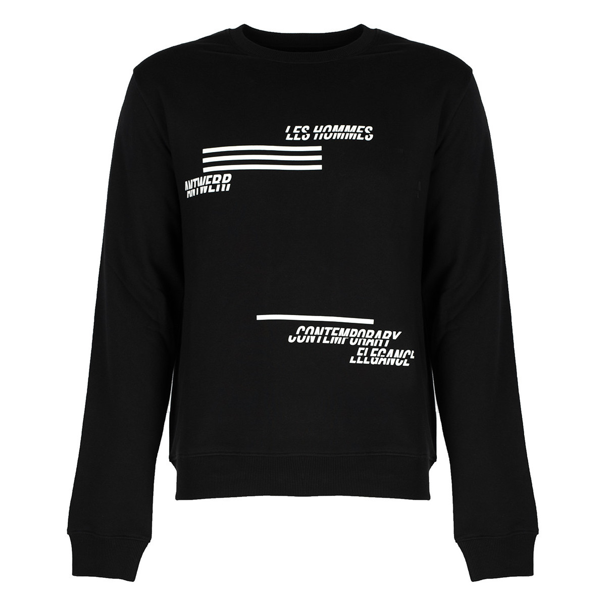 Kleidung Herren Sweatshirts Les Hommes LJH202-757P | Sweatshirt Schwarz