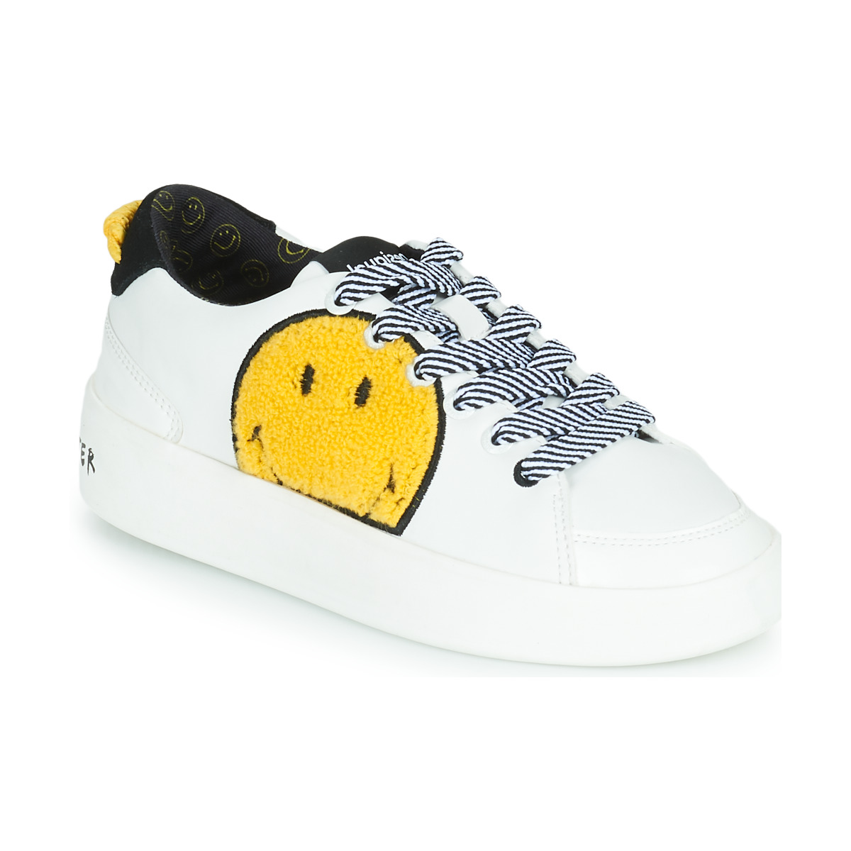 Schuhe Damen Sneaker Low Desigual FANCY SMILEY Weiss / Gelb