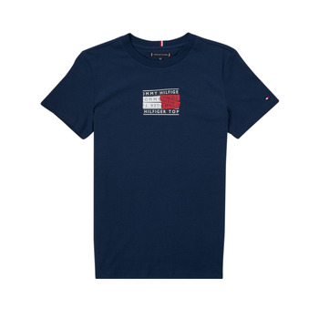 Kleidung Jungen T-Shirts Tommy Hilfiger LIMOUJEA Marine
