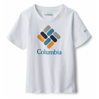 Kleidung Jungen T-Shirts Columbia VALLEY CREEK SS GRAPHIC SHIRT Weiss