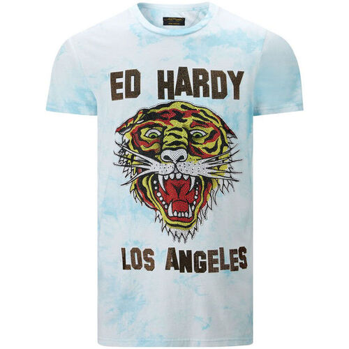 Kleidung Herren T-Shirts Ed Hardy Los tigre t-shirt turquesa Blau
