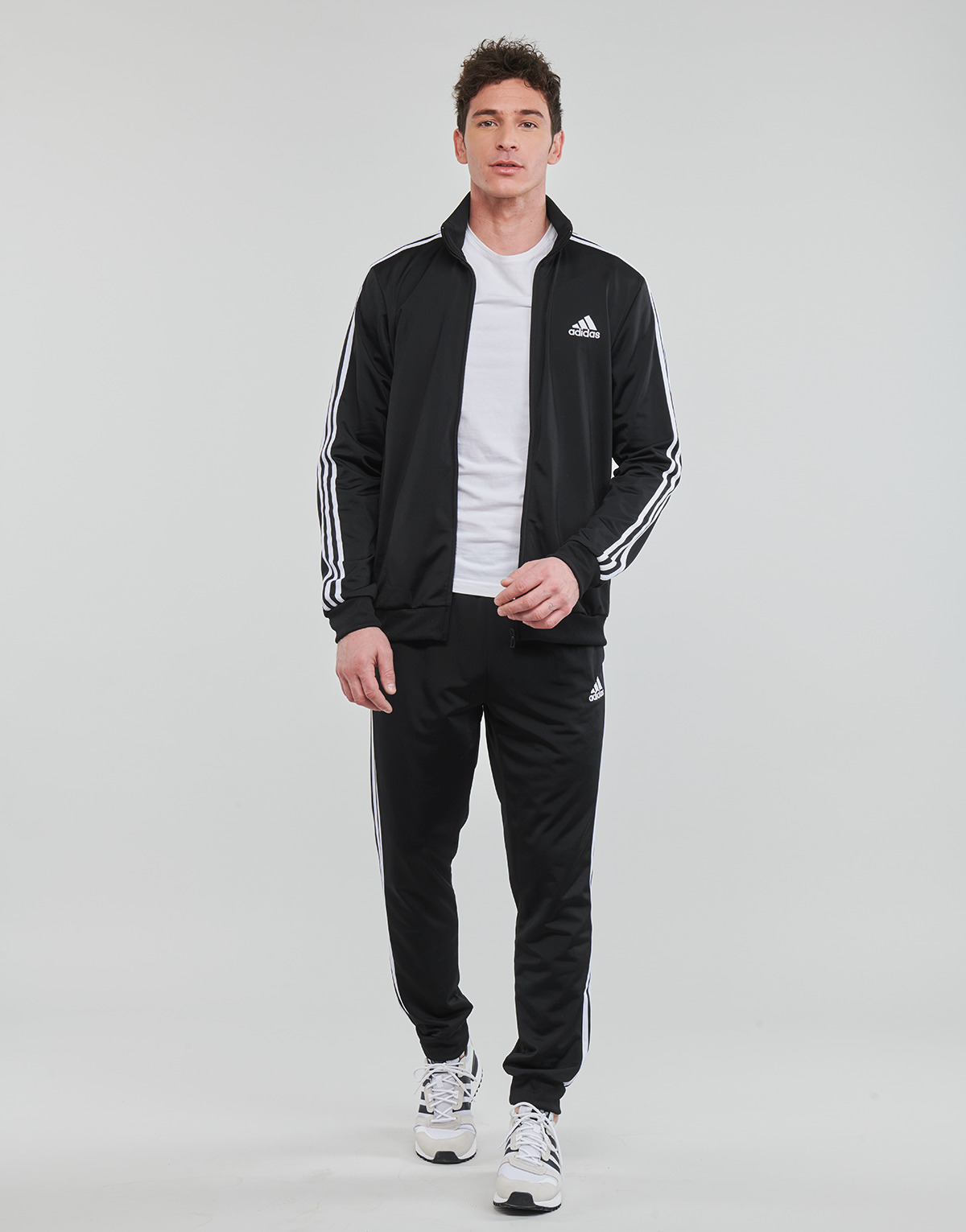 Kleidung Herren Jogginganzüge Adidas Sportswear 3 Stripes TR TT TRACKSUIT Schwarz / Weiss