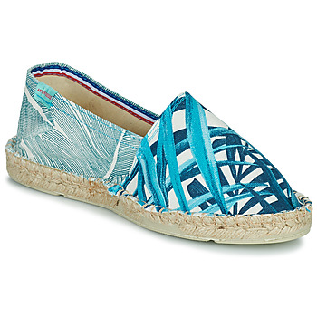 Schuhe Damen Leinen-Pantoletten mit gefloch Art of Soule LEAF-BLUE Blau