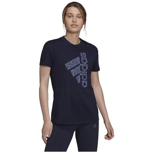 Kleidung Damen T-Shirts adidas Originals Vertical Zebra Logo Graphic Marine
